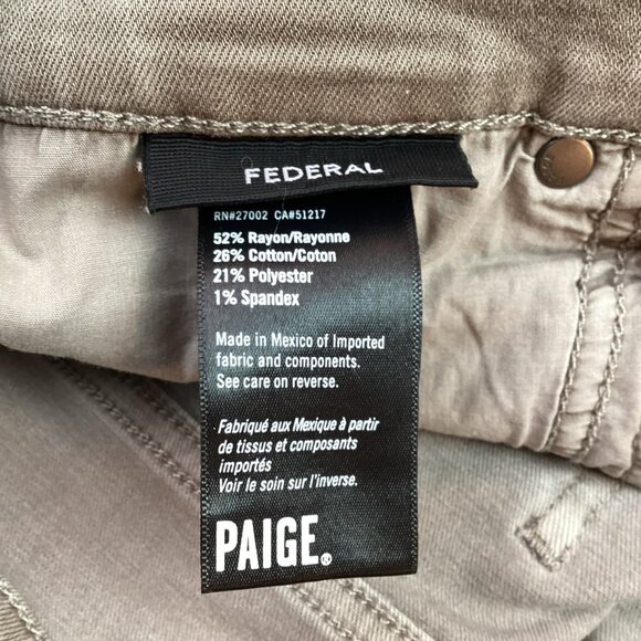Paige Federal Slim Straight Jeans Mens 30 Tanned Saddle - Picture 11 of 13